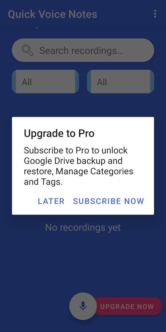 Quick Voice Notes Pro Features